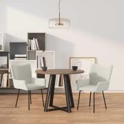 vidaXL Matstolar 2 st gräddvit sammet