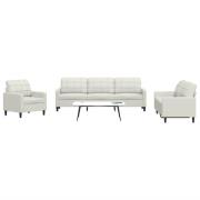 vidaXL Soffgrupp med dynor 4 delar gräddvit sammet