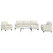vidaXL Soffgrupp med dynor och bolster 4 delar gräddvit sammet