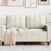 vidaXL 2-sitssoffa gräddvit 120 cm sammet