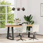 vidaXL Matstolar 4 st gräddvit sammet