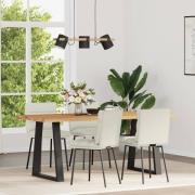 vidaXL Matstolar 4 st gräddvit sammet