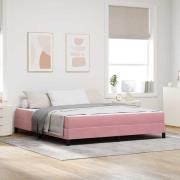 vidaXL Bäddfjäder med madrass Rosa 180 x 210 cm tyg