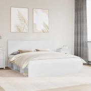 vidaXL Sängram med huvudgavel Vit 180 x 200 cm Massiv furu