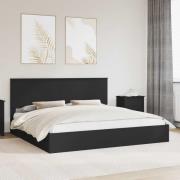 vidaXL Förvaringssäng med låda Svart 200 x 200 cm Konstruerat trä