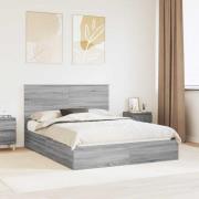 vidaXL Förvaringssäng med låda Grå Sonoma 150 x 200 cm Konstruerat trä