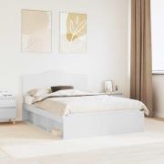 vidaXL Sängram med huvudgavel Vit 140 x 190 cm Massiv furu