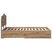 vidaXL Sängram med huvudgavel Artisan Ek 120 x 190 cm Konstruerat trä
