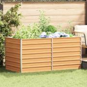 vidaXL Upphöjd odlingslåda Ljusbrun 160 x 80 x 77 cm Galvaniserat Stål