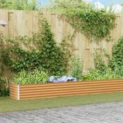 vidaXL Upphöjd odlingslåda Ljusbrun 582 x 50 x 36 cm Galvaniserat Stål