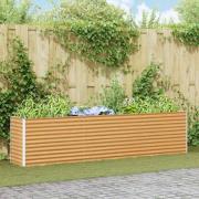 vidaXL Upphöjd odlingslåda Ljusbrun 290 x 50 x 68 cm Galvaniserat Stål