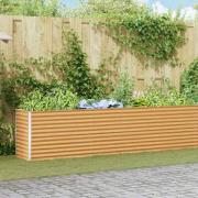 vidaXL Upphöjd odlingslåda Ljusbrun 485 x 50 x 68 cm Galvaniserat Stål