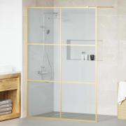 vidaXL Walk-in Duschvägg Guld 140 x 195 cm härdat glas