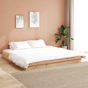 vidaXL Sängram Naturfärg 200 x 200 cm Massiv furu