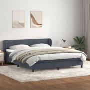 vidaXL Resårsäng med resårmadrasser mörkgrå 180x220 cm sammet