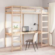 vidaXL Loftsängram Naturfärg 80 x 200 cm Massiv furu