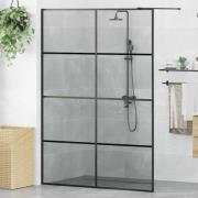 vidaXL Walk-in Duschvägg Svart 140 x 195 cm härdat glas