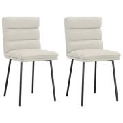 vidaXL Matstolar 2 st gräddvit sammet