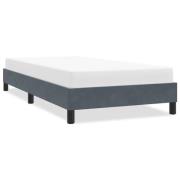 vidaXL Sängram utan madrass mörkgrå 100x210 cm sammet