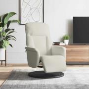 vidaXL Reclinerfåtölj med fotstöd gräddvit sammet