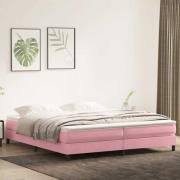 vidaXL Resårsäng utan madrass rosa 200x220 cm sammet