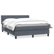 vidaXL Ramsäng med madrass mörkgrå 140x220 cm sammet