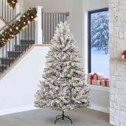 vidaXL Konstgjord julgran Grön och Vit 240 cm PVC och metall