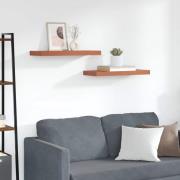 vidaXL Vägg hylla med lagring 2 pcs Röd 50 x 23 x 4 cm Konstruerat trä