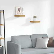 vidaXL Vägg hylla 2 pcs Brun 23 x 23,5 x 4 cm Konstruerat trä