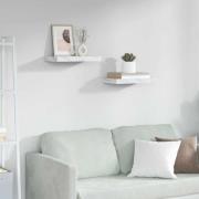 vidaXL Vägg hylla 2 pcs Vit marmor 40 x 23,5 x 4 cm Konstruerat trä