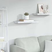 vidaXL Vägg hylla Vit marmor 60 x 23 x 4 cm Konstruerat trä