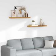vidaXL Vägg hylla 2 pcs Beige 90 x 23,5 x 4 cm Konstruerat trä
