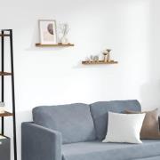 vidaXL Vägg hylla med hylla 2 pcs Brun 40 x 9 x 3 cm Konstruerat trä