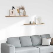 vidaXL Vägg hylla med hylla 2 pcs Brun 100 x 9 x 3 cm Konstruerat trä