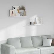 vidaXL Vägg hylla 2 pcs Vit marmor 80 x 9 x 3 cm Konstruerat trä