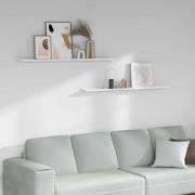 vidaXL Vägg hylla 2 pcs Vit marmor 115 x 9 x 3 cm Konstruerat trä