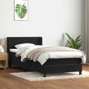 vidaXL Ramsäng med madrass svart 80x220 cm sammet