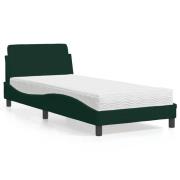 vidaXL Bed with Mattress "Dover" Dark Green 80x200 cm Velvet