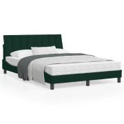 vidaXL Bed with Mattress "Hanko" Dark Green 120x200 cm Velvet