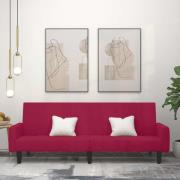 vidaXL Bäddsoffa 2-sits vinröd sammet