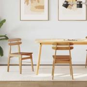 vidaXL Matstol 2 pcs Naturfärg Massiv Gummiträ