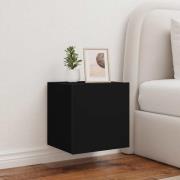 vidaXL Väggmonterad tv-bänk LED svart 40,5x35x40 cm