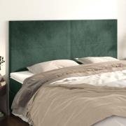 vidaXL Sänggavel mörkgrön 180x5x118/128 cm sammet