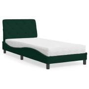 vidaXL Bed with Mattress Dark Green 90x190 cm Velvet