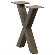 vidaXL Soffbordsben X-formade 2 st naturstål 37x(30-31) cm stål