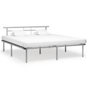 vidaXL Sängram grå metall 200x200 cm
