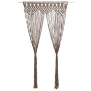 vidaXL Gardin makramé taupe 140x240 cm bomull