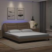 vidaXL Bed Frame with LED without Mattress "Hvar" Cappuccino 180x200 c...