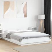 vidaXL Sängram vit 140x190 cm konstruerat trä