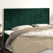 vidaXL Sänggavel mörkgrön 180x5x118/128 cm sammet